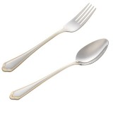 سرویس 30 پارچه چوبی مدل ونیز دور طلا ناب استیل