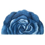 فرش سه بعدی زرباف طرح گل رز نیم رنگ آبی