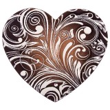 فرش سه بعدی زرباف طرح قلب رنگ شکلاتی