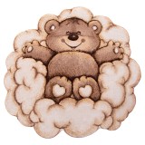 فرش کودک زرباف خرس مهربون رنگ شکلاتی