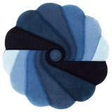 فرش فرم نو زرباف طرح صدف دایره رنگ آبی