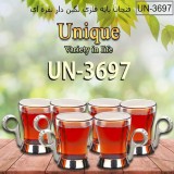 فنجان پایه فلزی نگین دار نقره ای یونیک مدل UN 3697