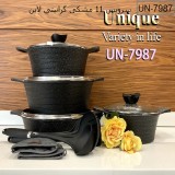 سرویس 11 مشکی گرانیتی لاین یونیک مدل UN 7987