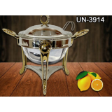 سوفله سوپ خوری بزرگ نگین دار طلایی یونیک مدل UN3914