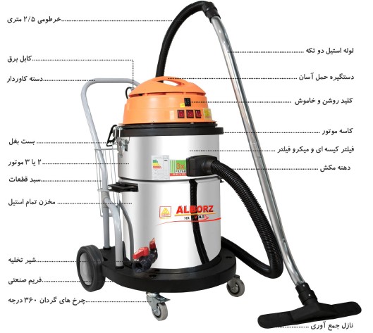 جاروبرقی صنعتی سازه البرز مدل WD 4000